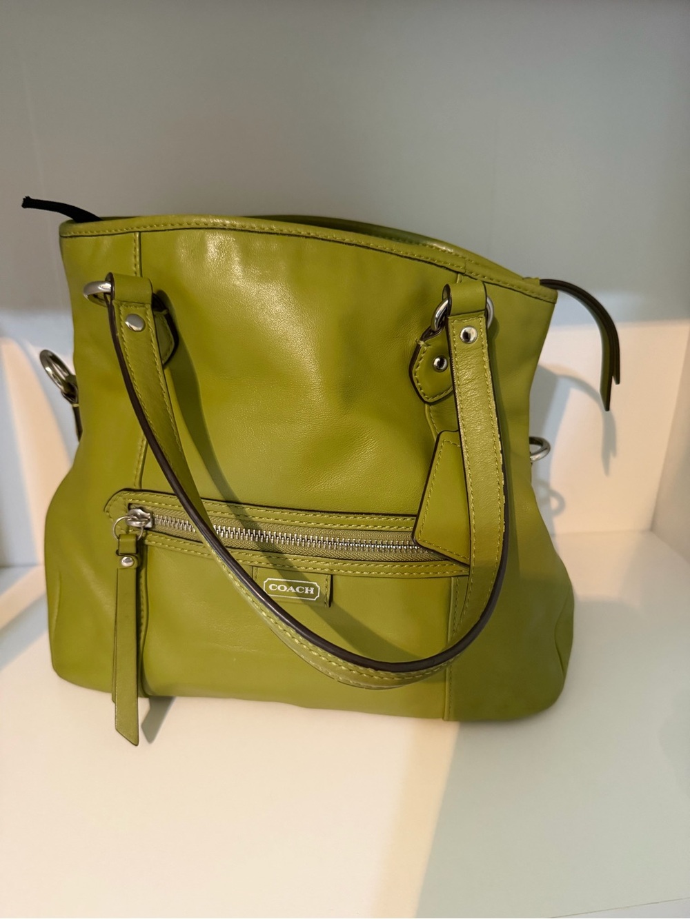 COACH  Daisy Women's Olive Green Leather Tote Bag